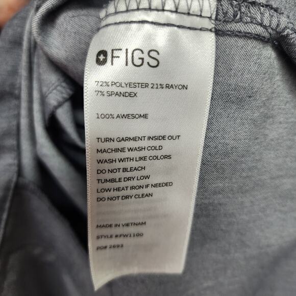 FIGS Technical Collection Scrub Top Women L Gray FW1100 Pockets Medical Nurse - Picture 9 of 11